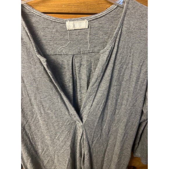 CP Shades XS‎ Striped Tunic Mini Dress Gray White Long Sleeve Casual Cotton Wool - Picture 6 of 7